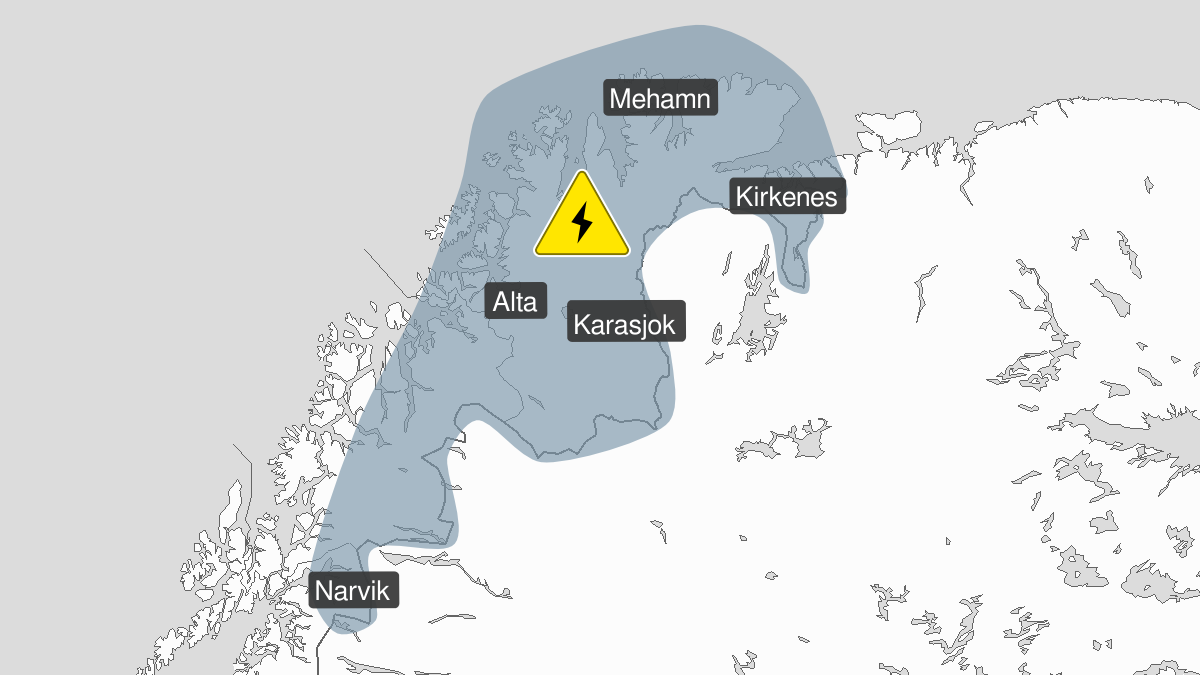 Åtvarar om mykje lyn i nord