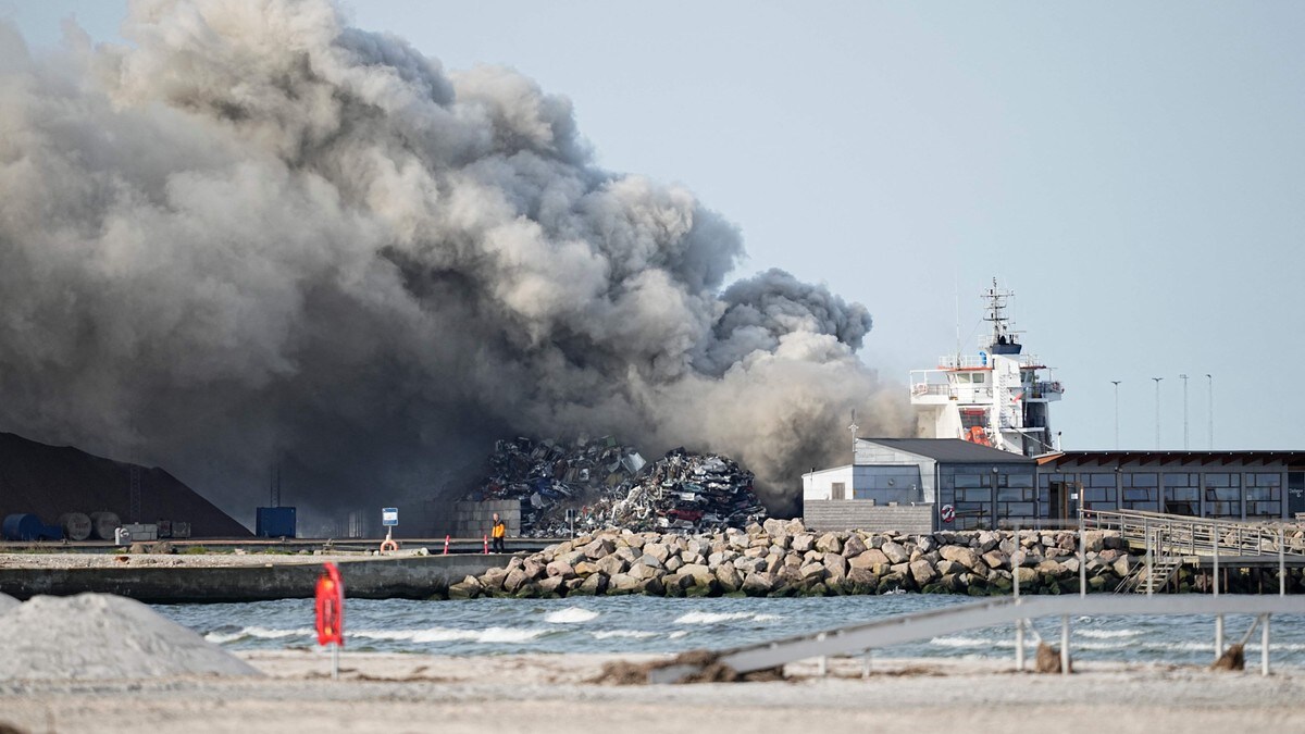Brann i lasteskip i Danmark