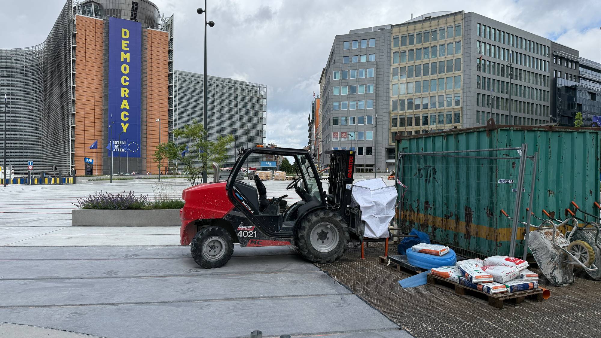 Rundkjøring under arbeid