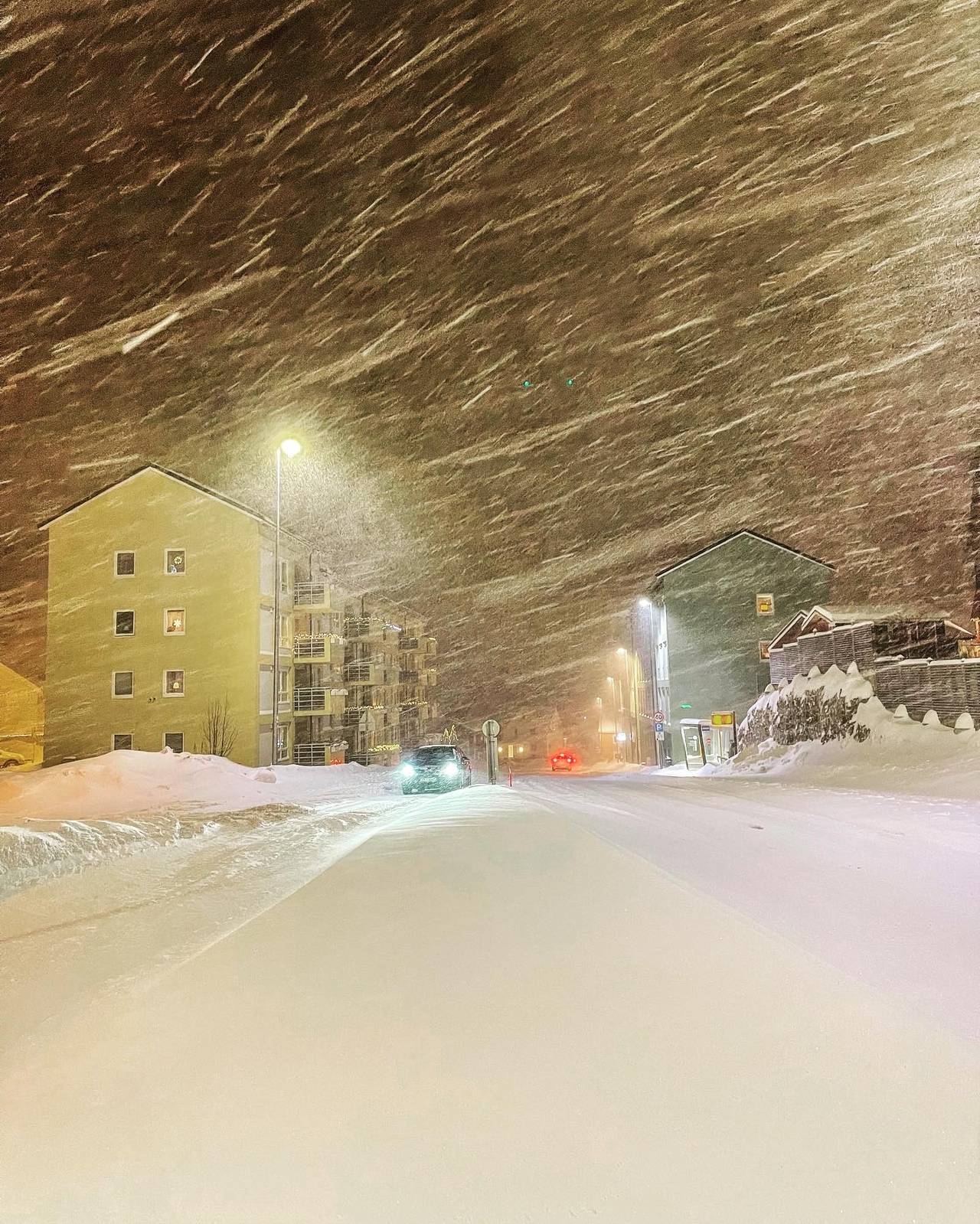 Snøkaos i Harstad torsdag