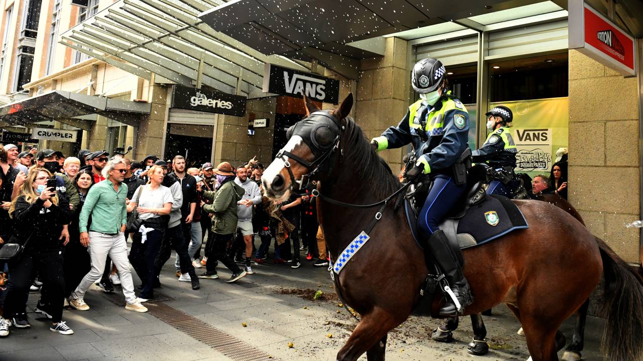 An anti-lockdown rally in Sydney as COVID-19 outbreaks affect Australia