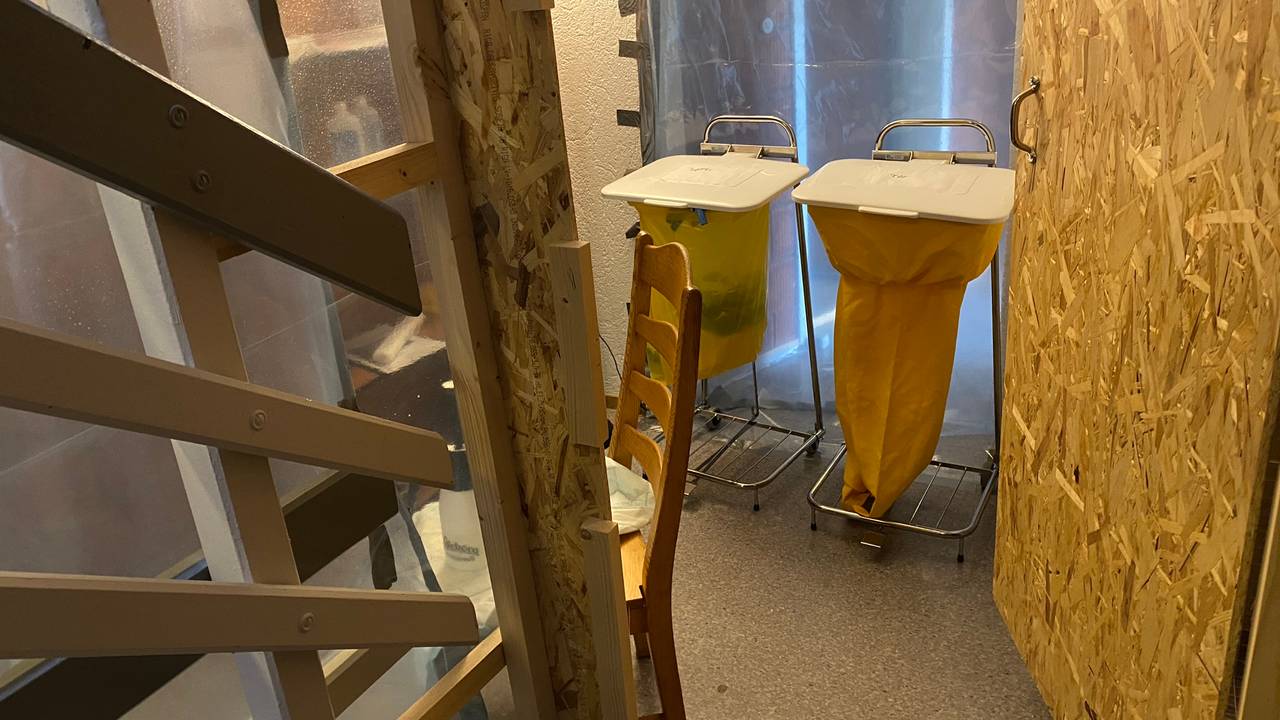 Sluse mellom 2. og 3. etasje på Vestli isolasjonsenhet.