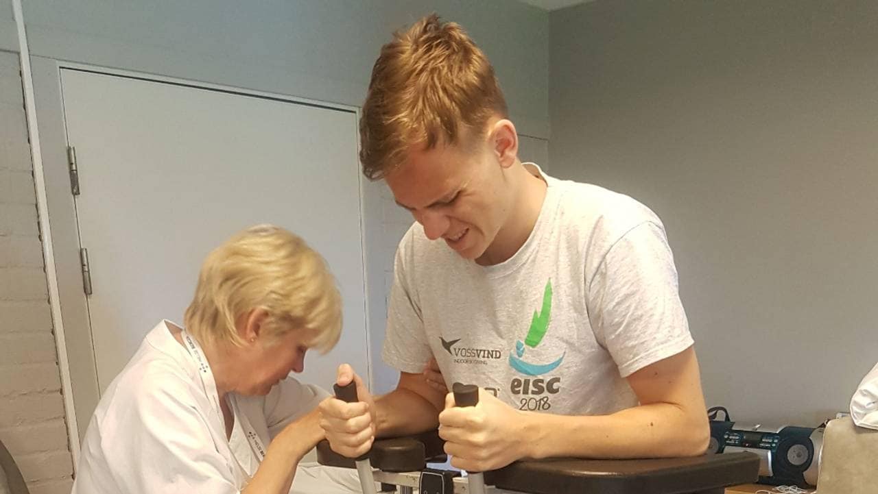 Bernt Marius Rørstad på opptrening etter ulykka
