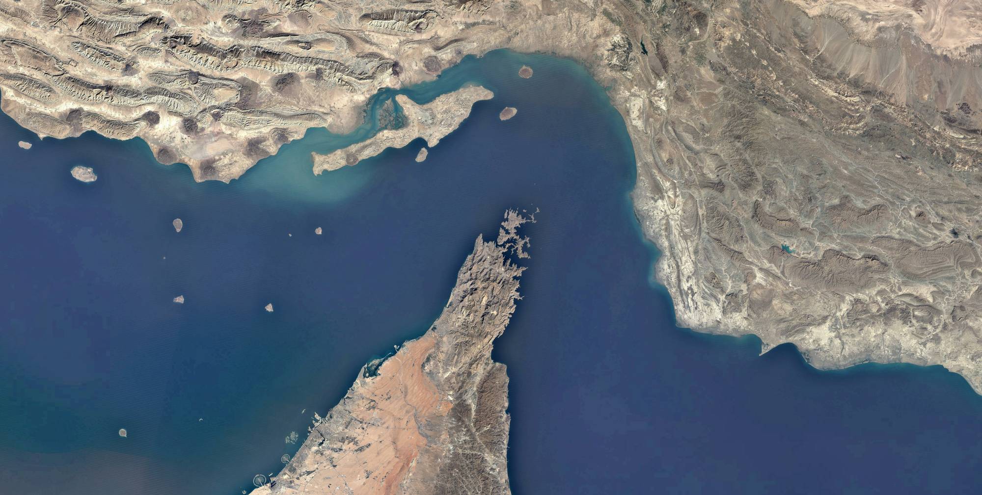 Satellittbilde av Hormuzstredet.