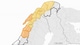 Varsom/NVE Viser et kart over Nord-Norge der store deler er fargelagt i oransje og gult.