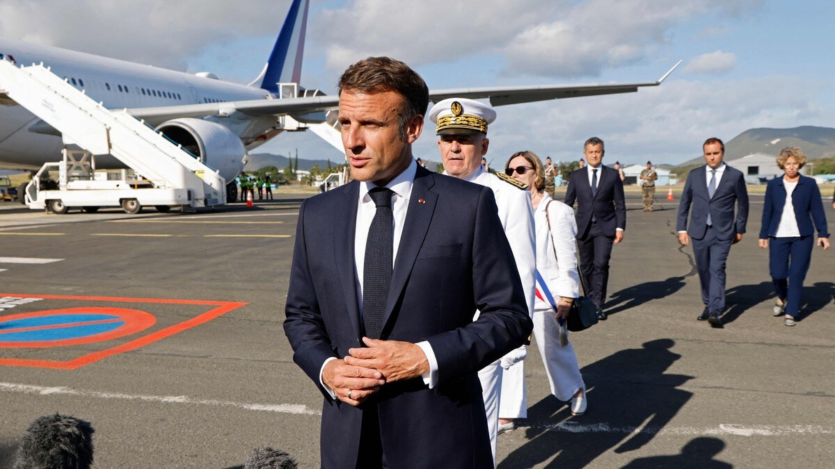 Frankrikes president på plass i urolige Ny-Caledonia