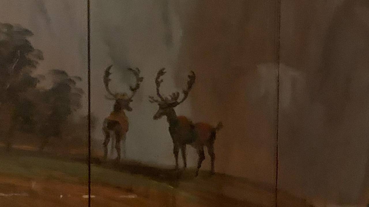 Detalj fra Balkes veggmaleri viser reinsdyr.