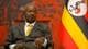 AP Ugandas president Yoweri Myuseveni sit framfor det ugandiske flagget