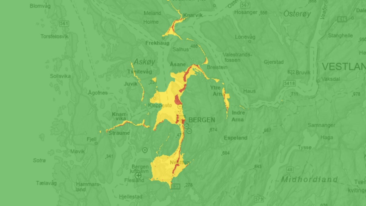 Varsla om d&aring;rleg luftkvalitet i Bergen