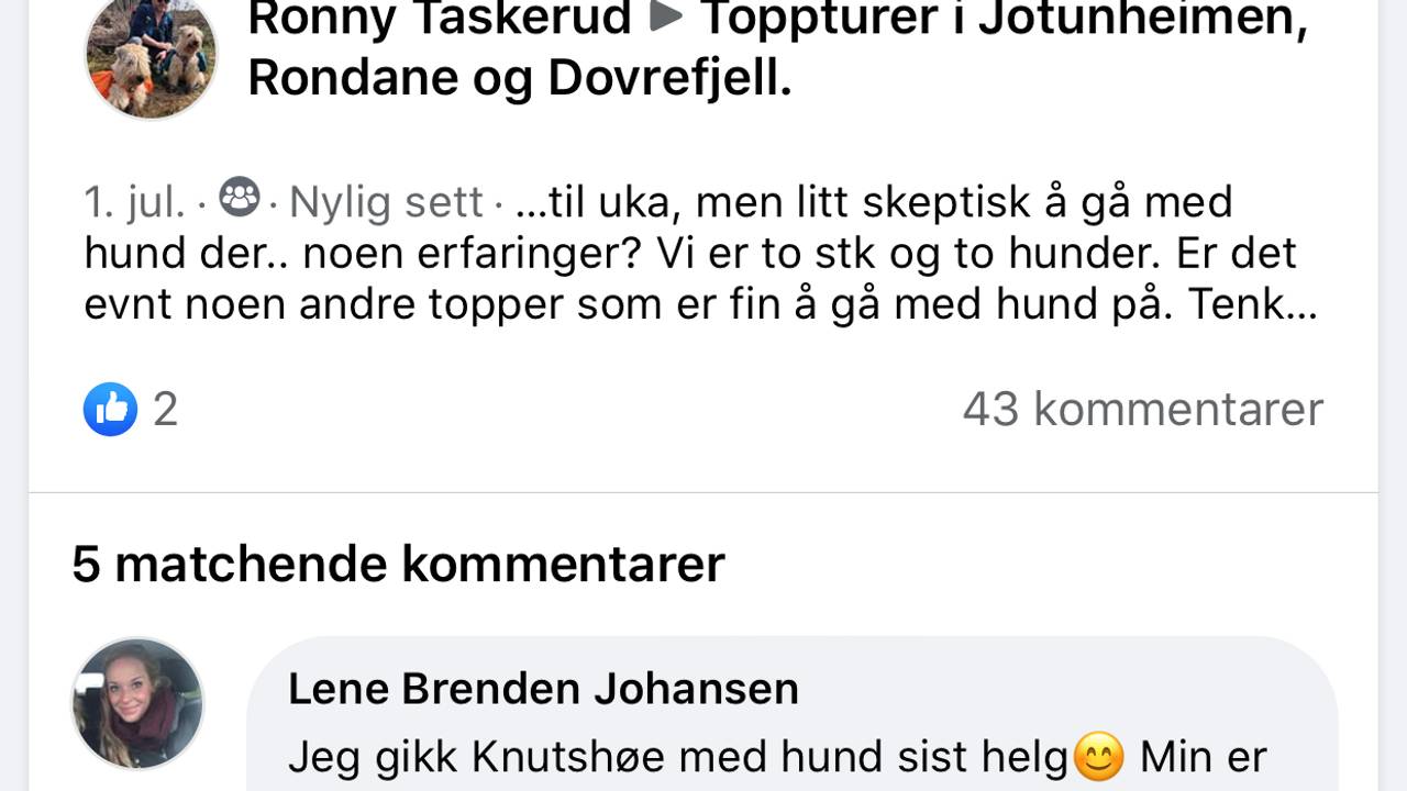 Skjermdump fra Fb