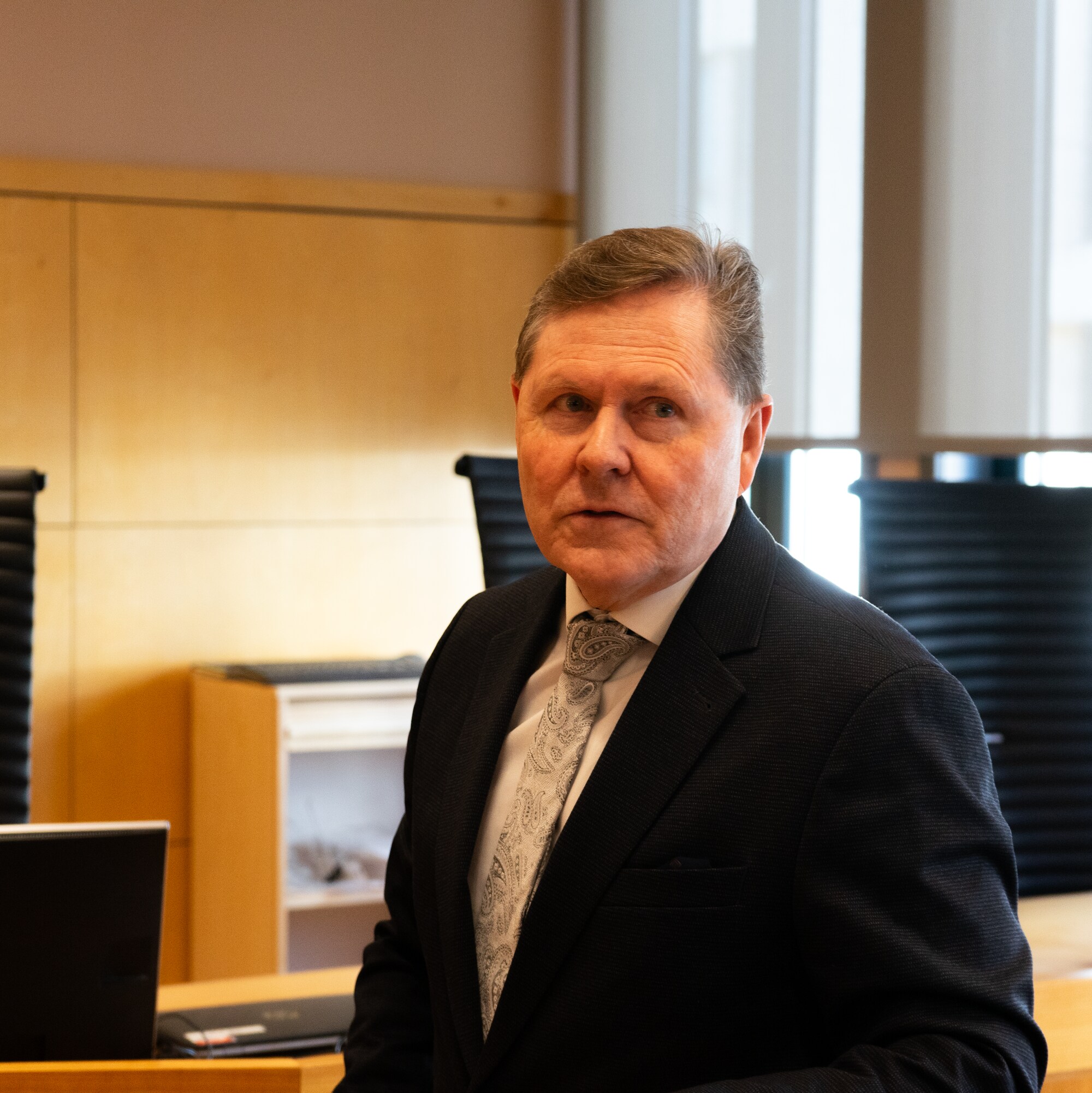 Forsvarer John Arild Aasen i Østre Innlandet tingrett i Hamar