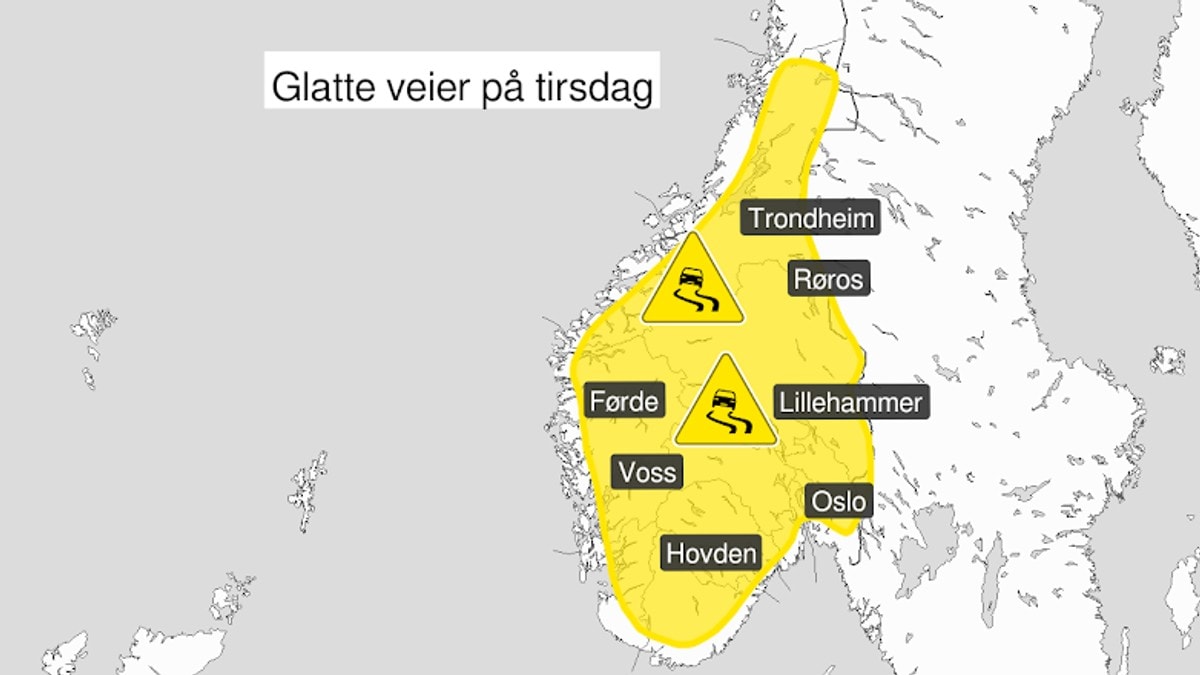 Farevarsel for is – åtvarar mot glatte vegar på julaftan