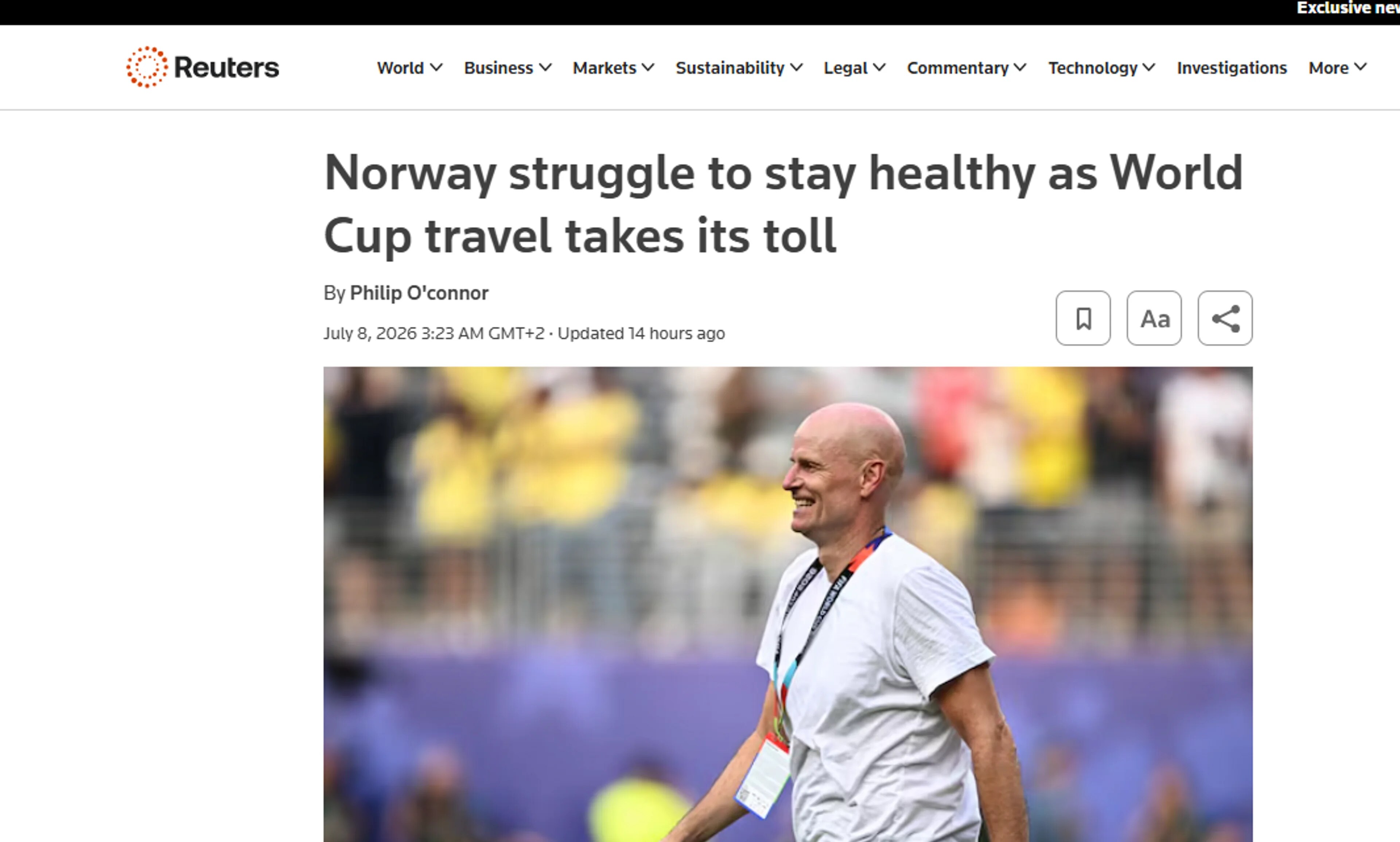 Faksimile fra Reuters