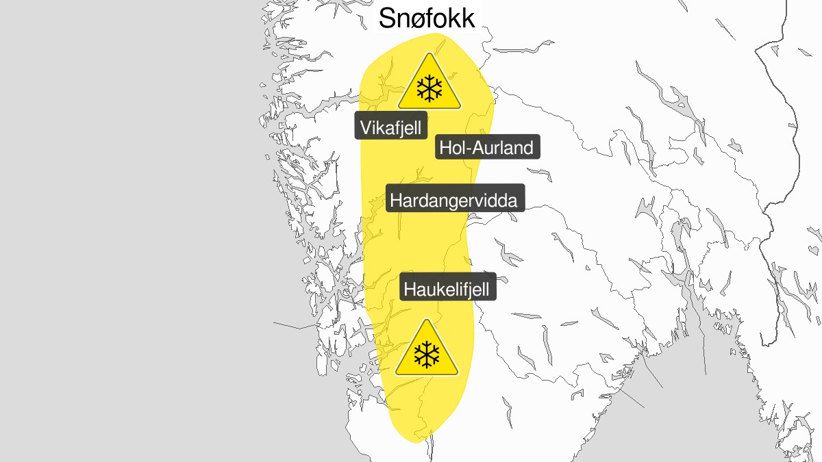 Farevarsel om snøfokk i fjellet