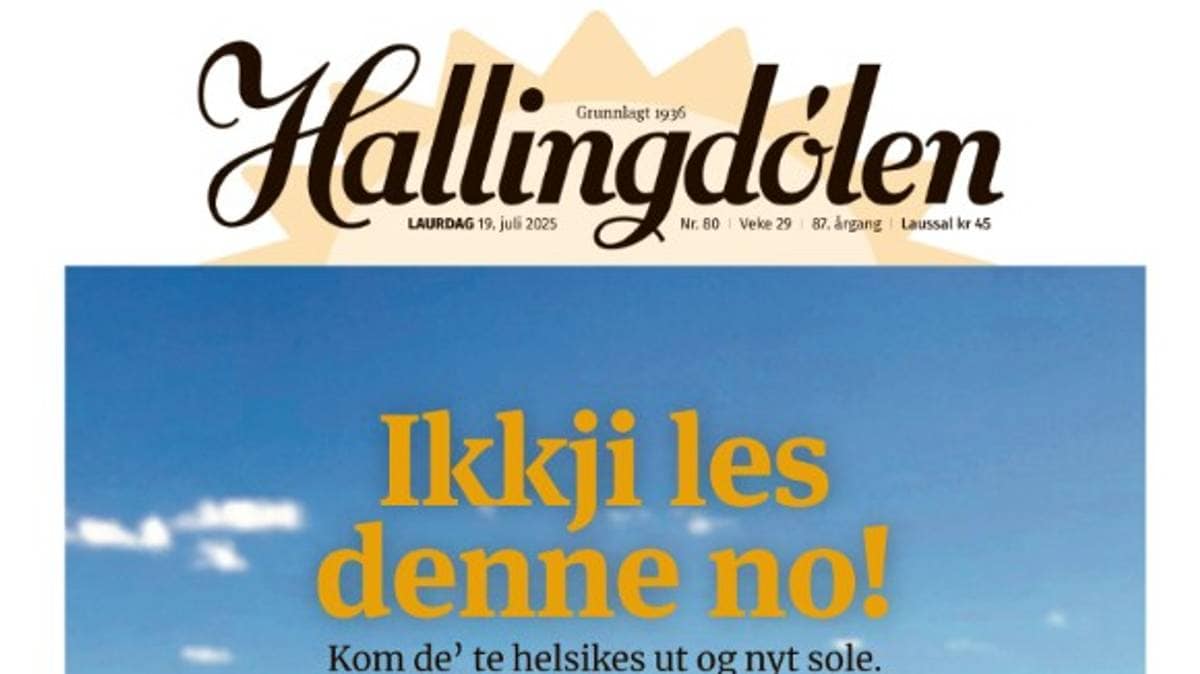 Hallingdølen med spesiell forside i sommervarmen