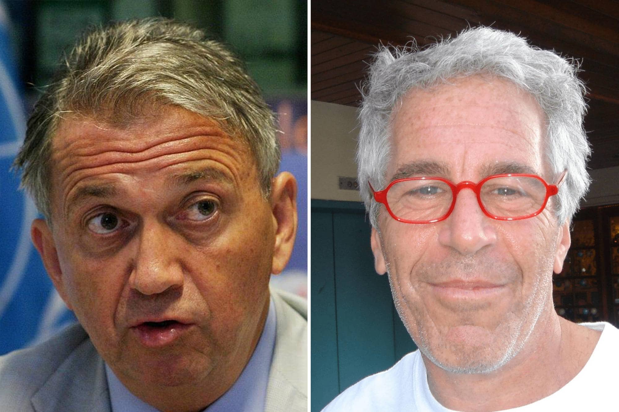 Kollasj av Terje Rød-Larsen og Jeffrey Epstein
