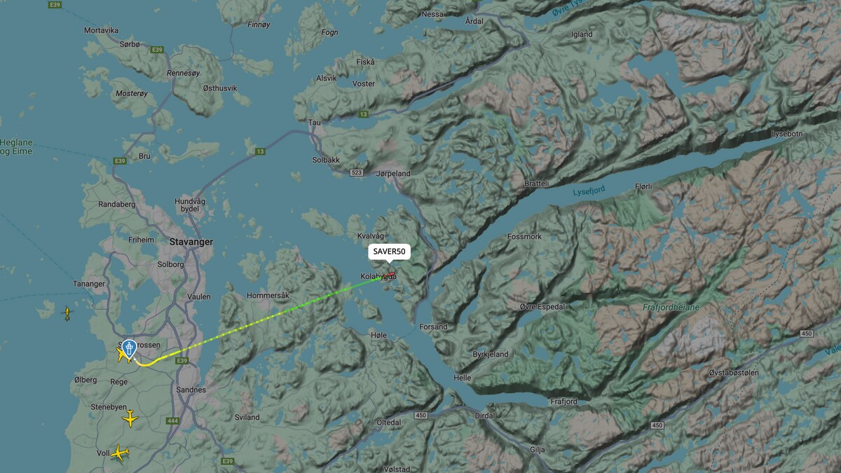 Melding om luftsportulykke i Lysefjorden