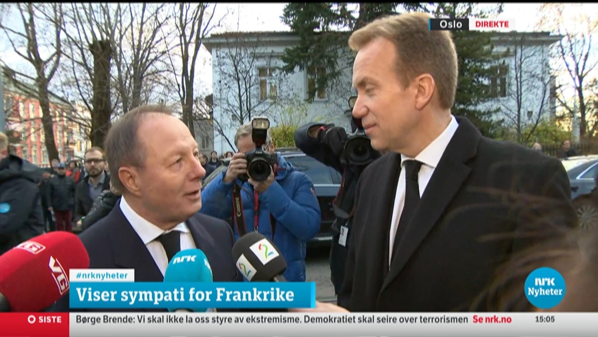 Børge Brende hos Frankrikes ambassadør Jean-Marc Rives – NRK