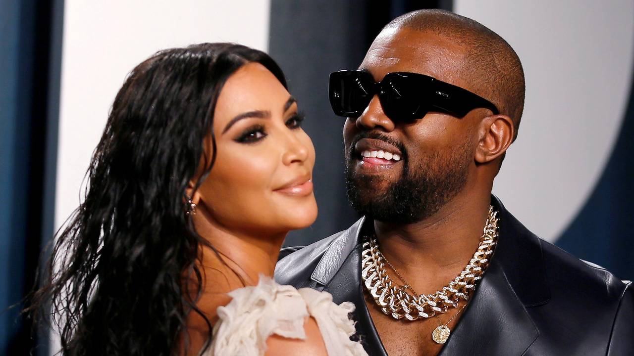 Kim Kardashian og Kanye West på Variety Fair-festen i forbindelse med Oscar-utdelingen i 2020.