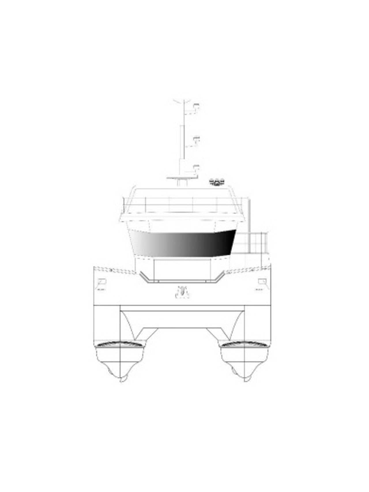 Tegning av arbeidsbåt fra Green ship design