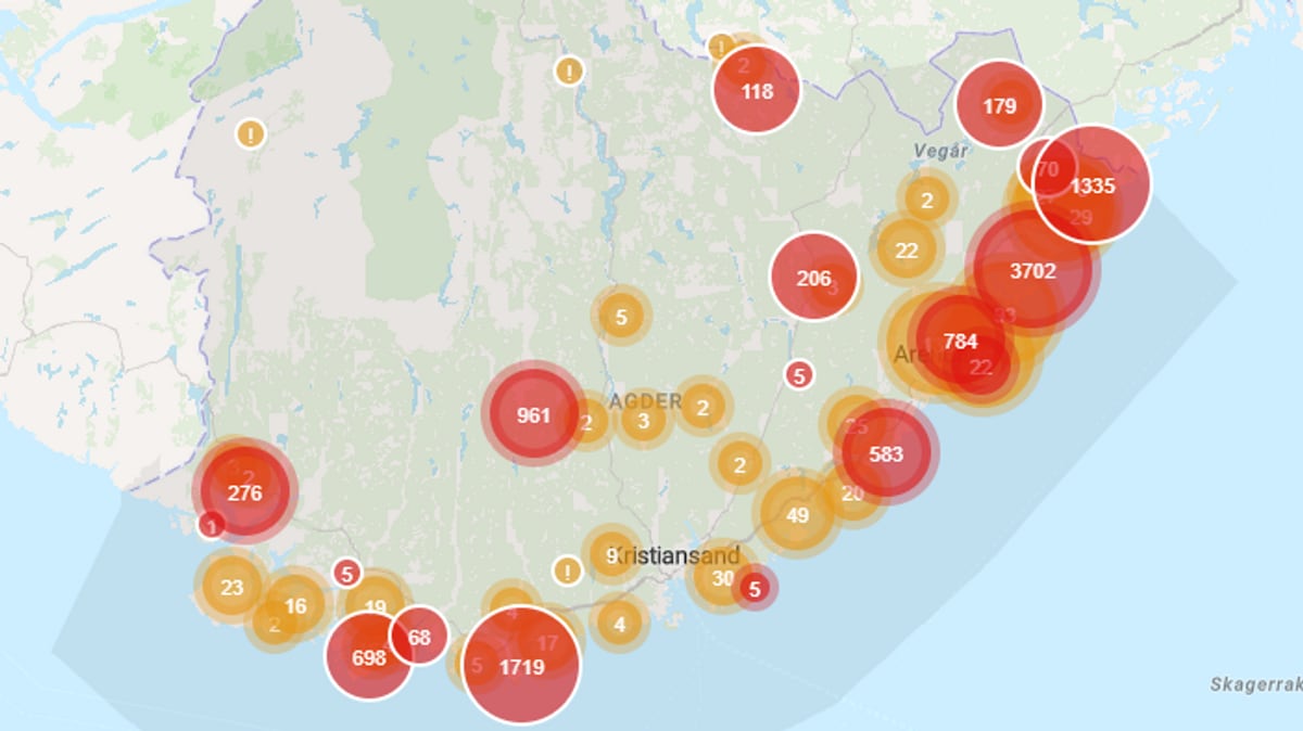 Over 10.000 uten strøm i Agder