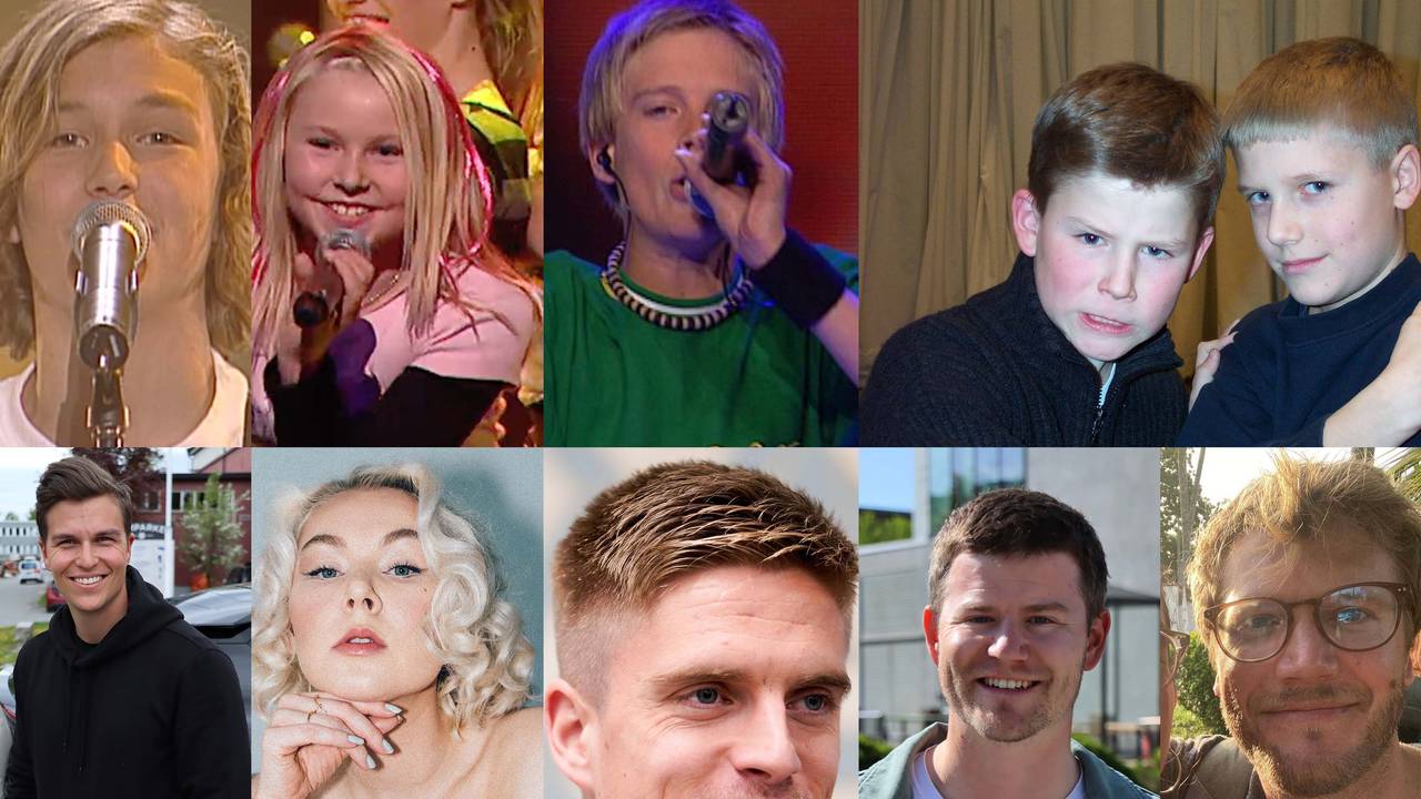 Ein kollasje av tidlegare MGP-jr vinnarar, deriblant Atle Pettersen, Celine Helgemo, Markus Henriksen, Nicolay Ramm og Christoffer Claussen.