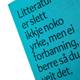 Skald Baksida av ei turkis bok med svart tekst kor det står «Litteratur er slett ikkje noko yrke, men ei forbanning, berre så du veit det.»