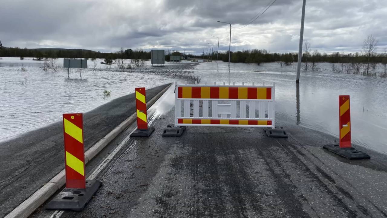 Stengt i Karesuando på grunn av flom