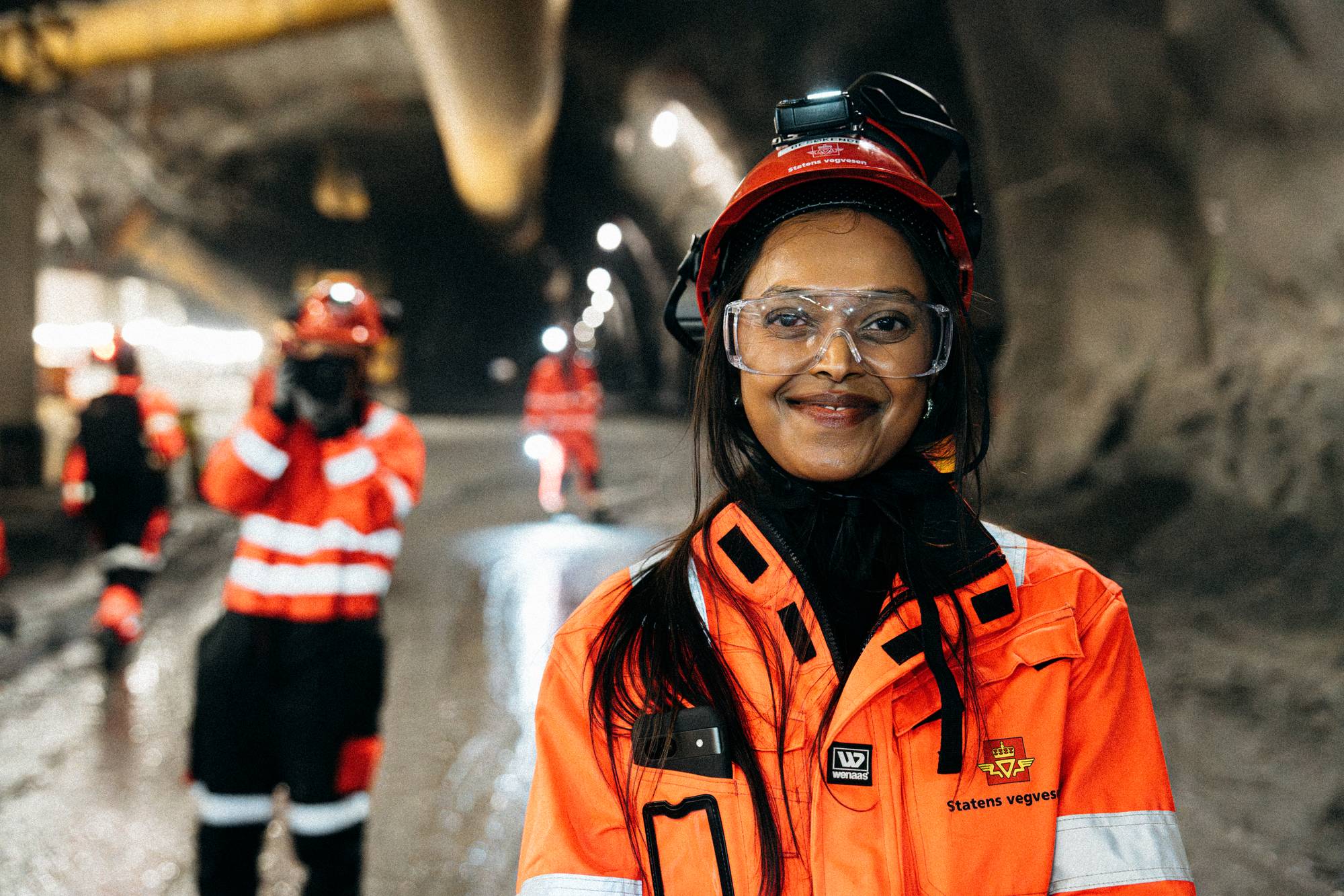 Kamzy Gunaratnam sin første reise som samferdselsminister. Her er hun i Rogfast