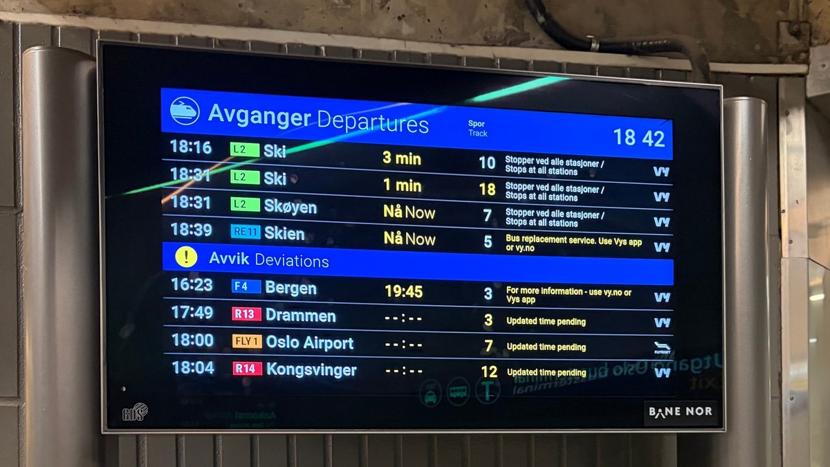 Stans i togtrafikken gjennom Oslo