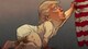 Foto: Christian Bloom/NRK Caricaturista Christian Bloom y caricatura de Donald Trump en pañal.