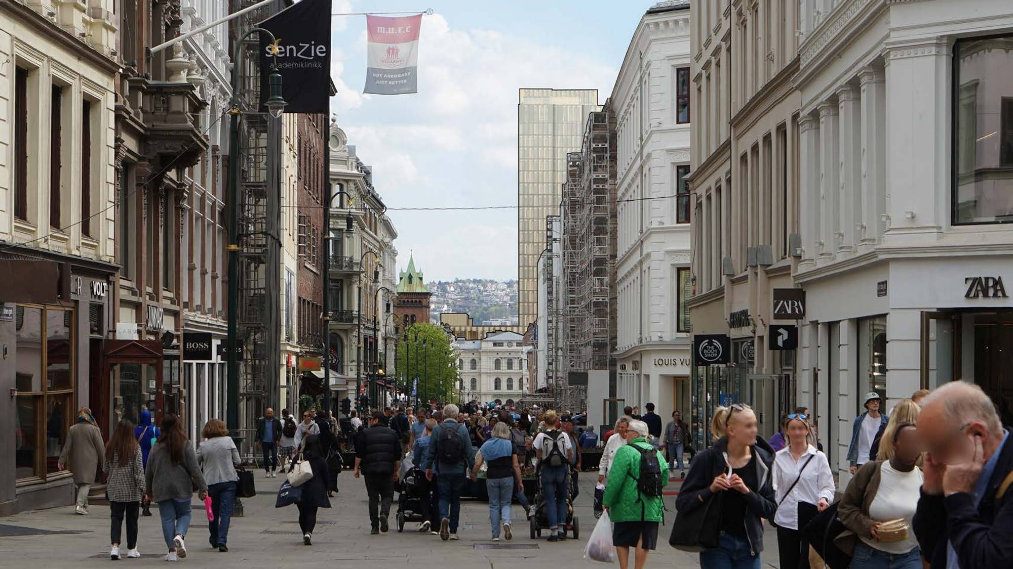 Illustrasjon av høyhus ved Oslo S sett fra 