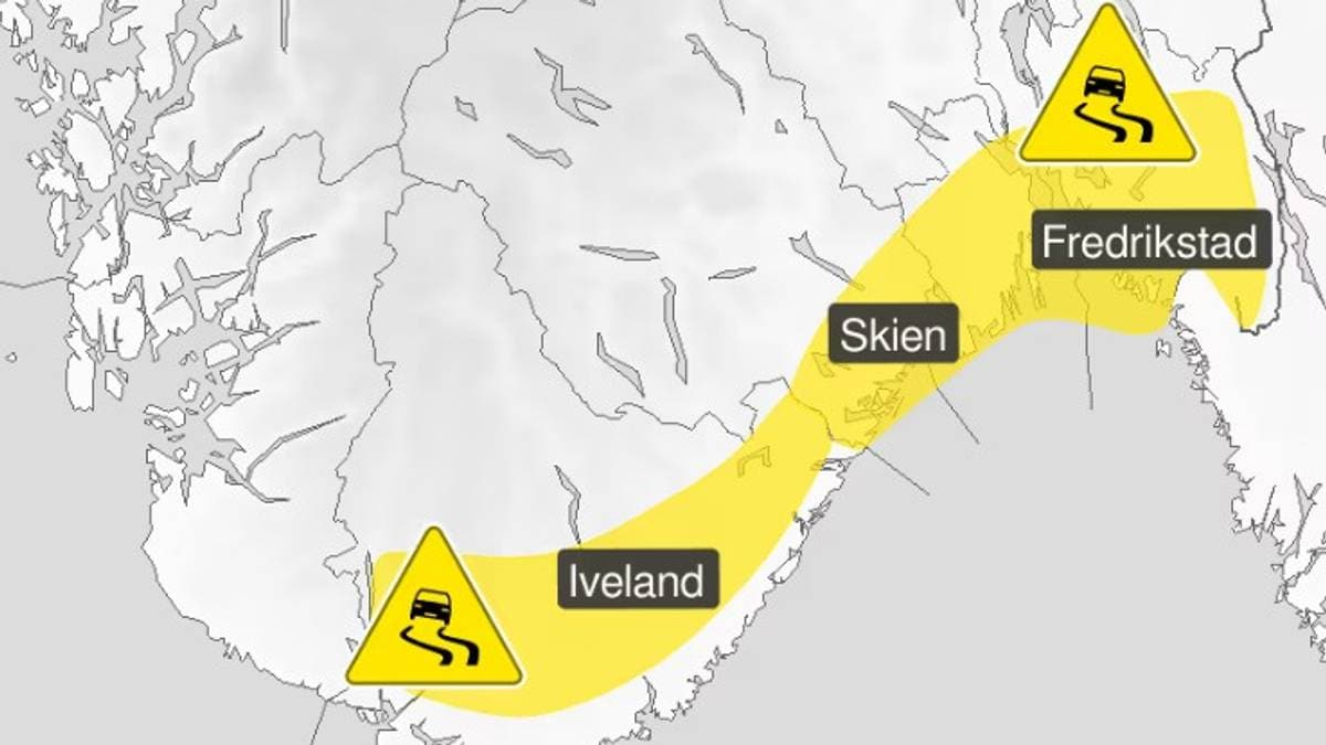 Farevarsel for is på bakken