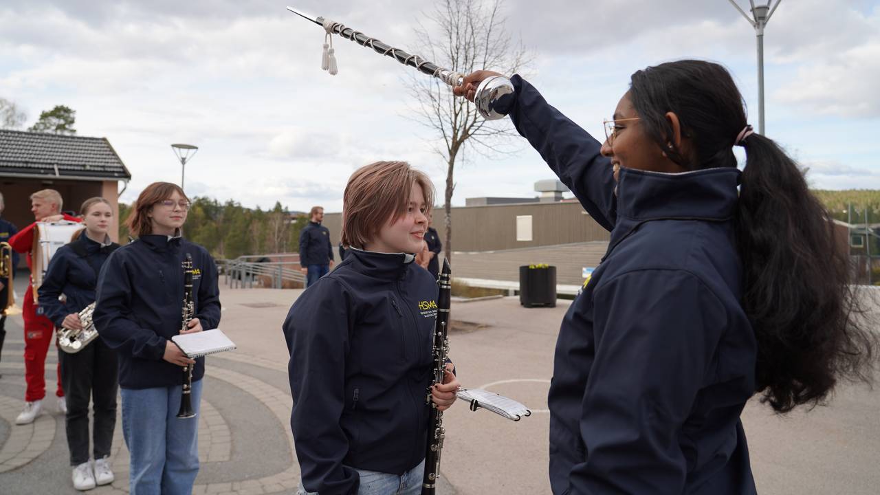 Fremste person passar på oppstilling i Høybråten korps