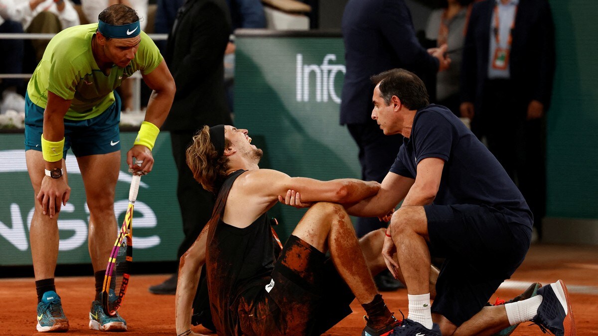 Zverev ut i rullestol – Nadal møter Ruud i finalen