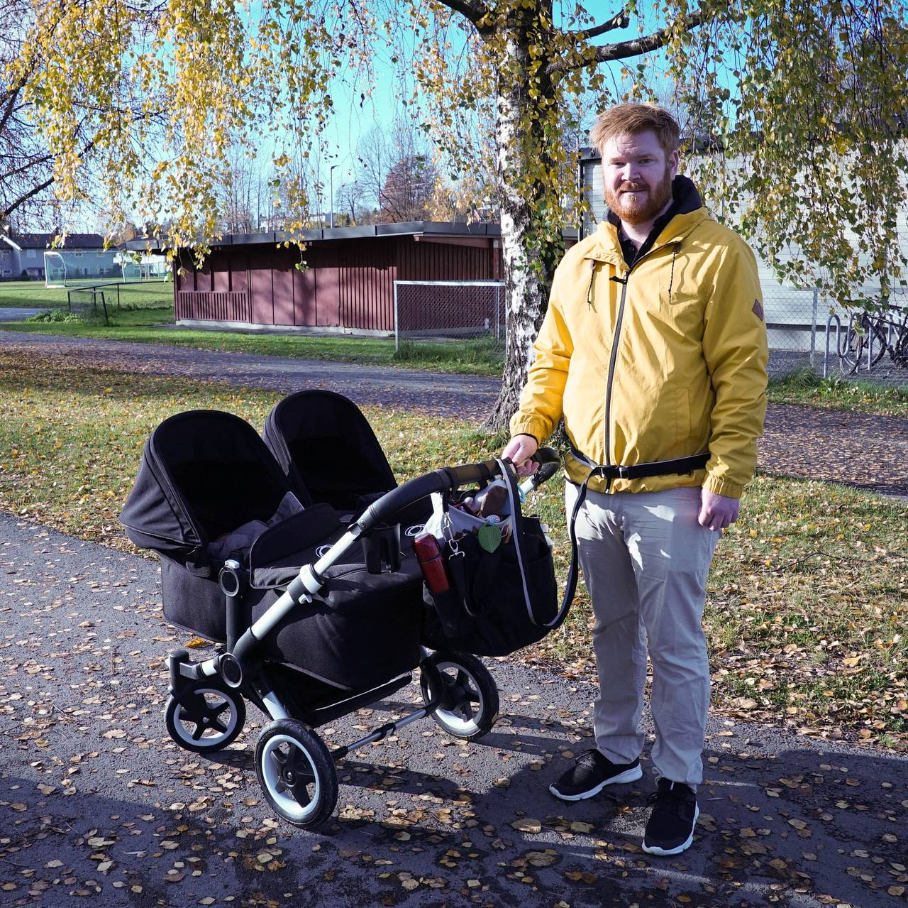 Sondre Paulsen Årrestad med hundebånd og vogn