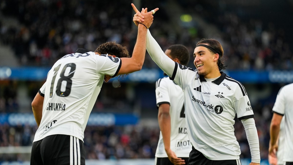 oah Sahsah feirer under eliteseriekampen i fotball mellom Rosenborg og Tromsø på Lerkendal stadion. FOTO: Ole Martin Wold/NTB