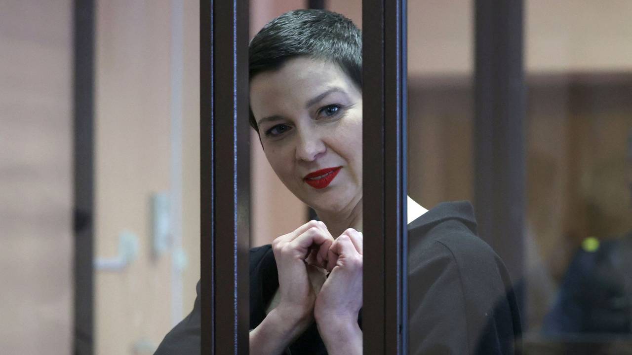 Maria Kolesnikova stilt for retten i Hviterussland 6. september 2021.