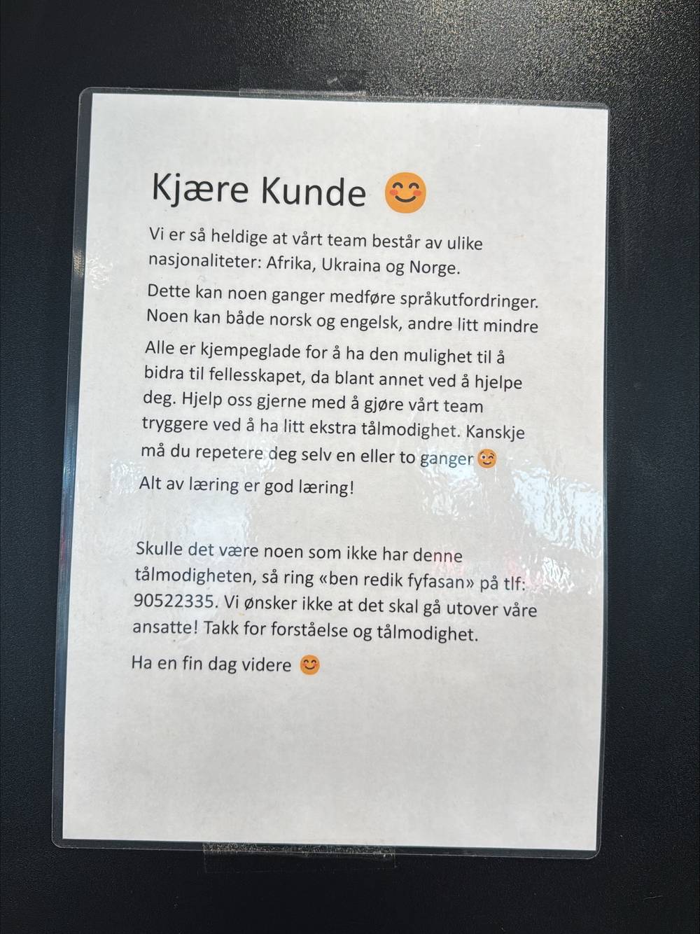 notice at YX Vågå
