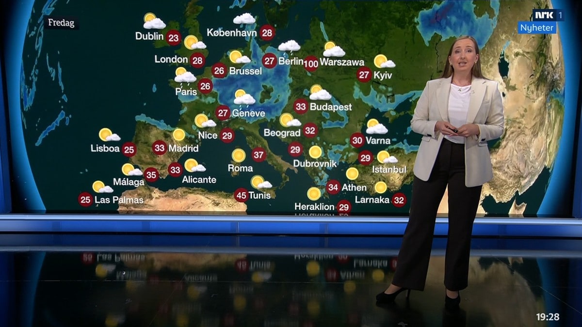 Meldte om 100 grader i Warszawa: – Gikk en kule varmt