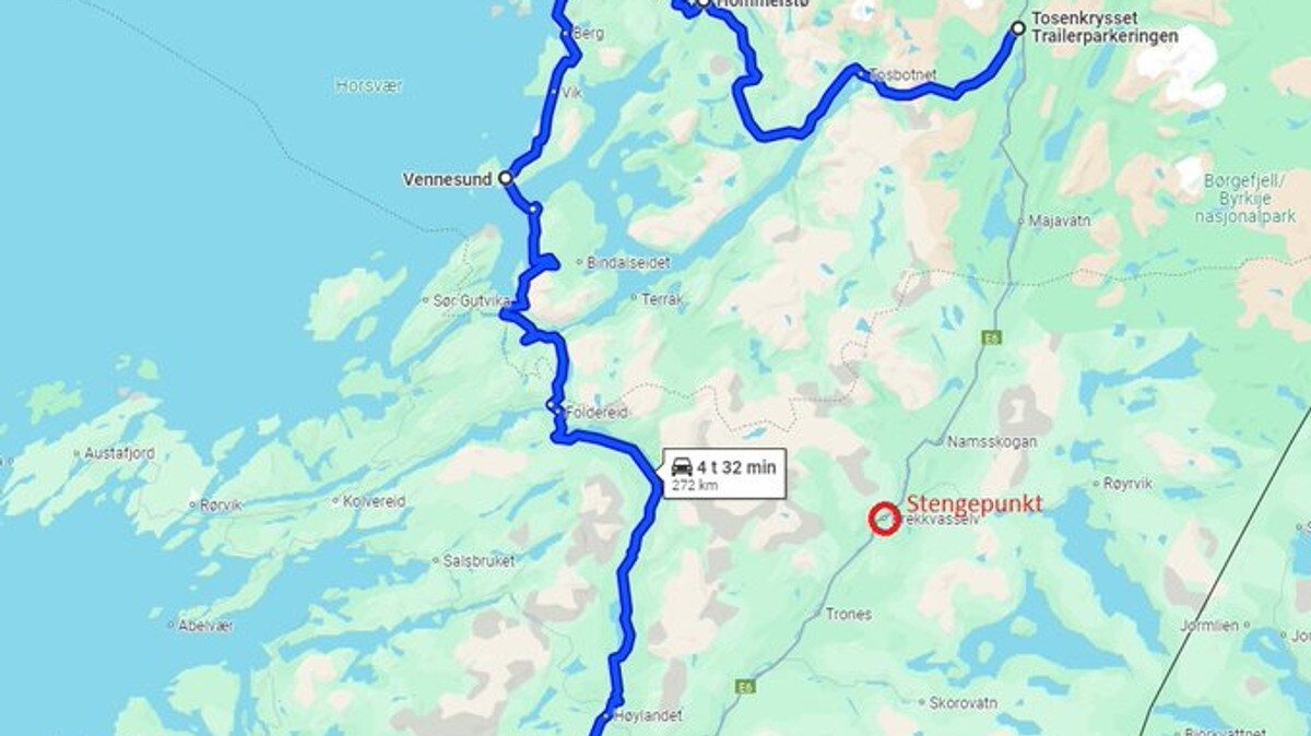 E6 stengt etter oversvømmelse