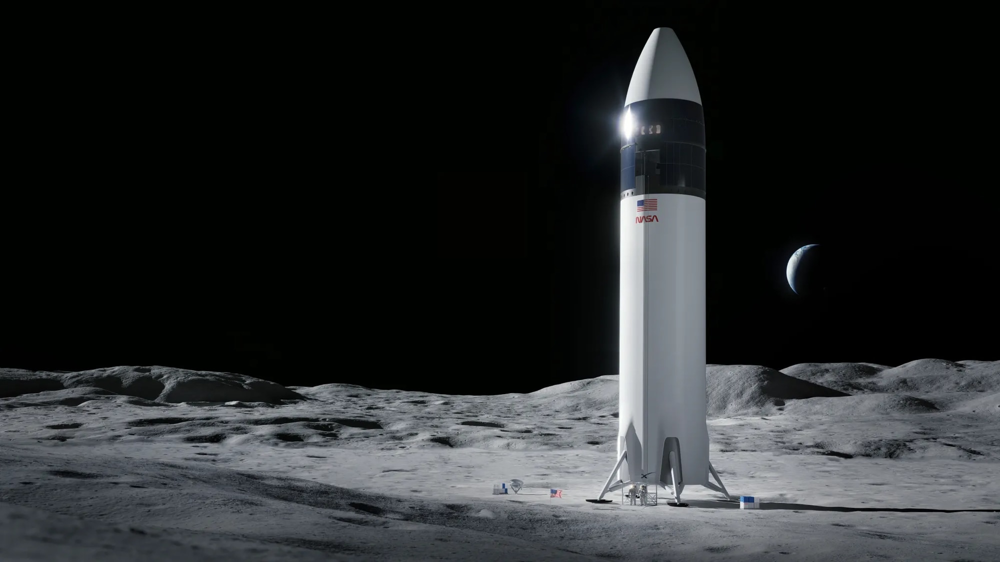 Starship på månens overflate