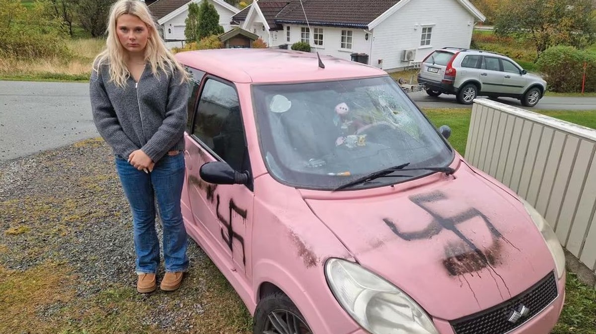 Mariell (17) fikk bilen ramponert: – Hun knakk sammen