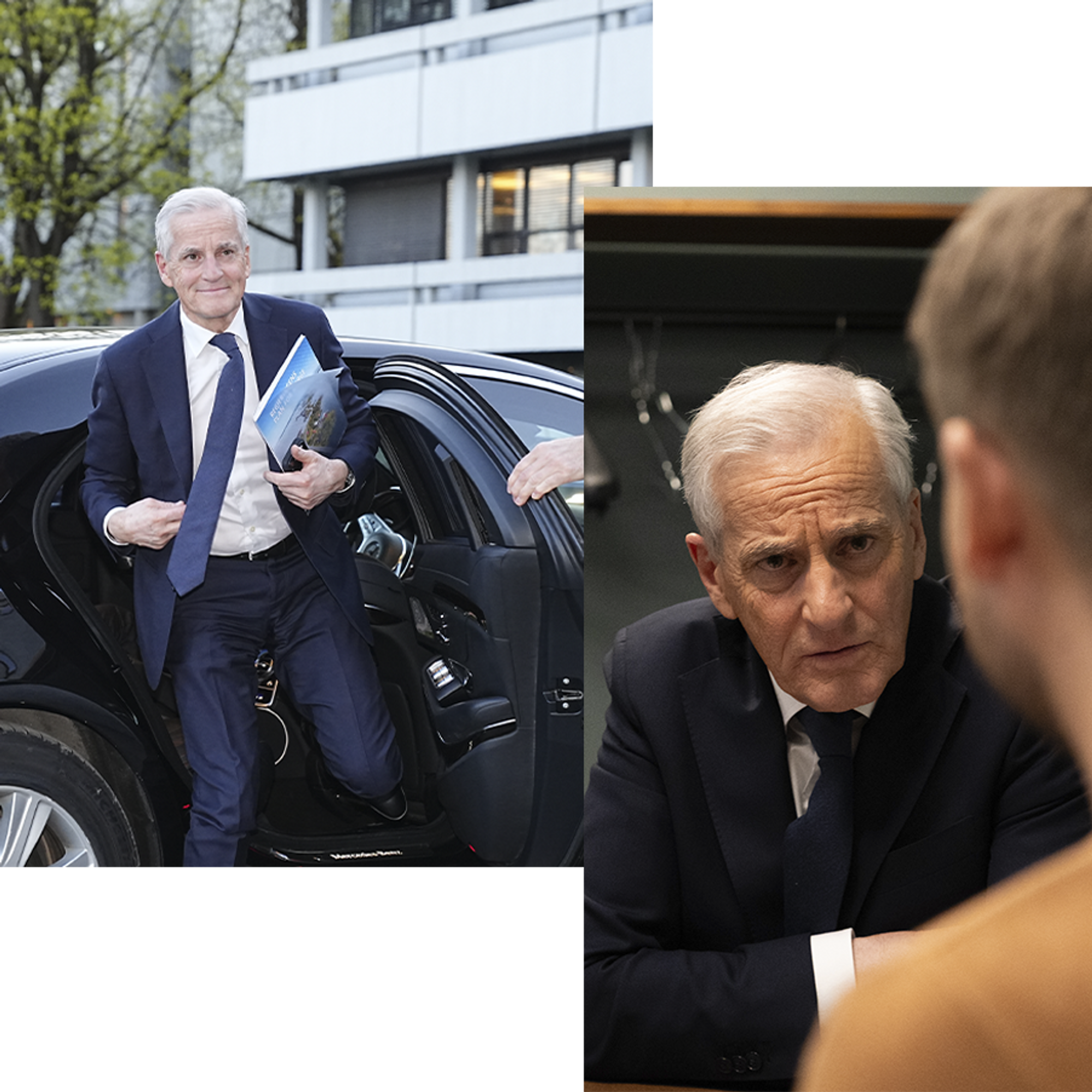 Støre ankommer Debatten-studio