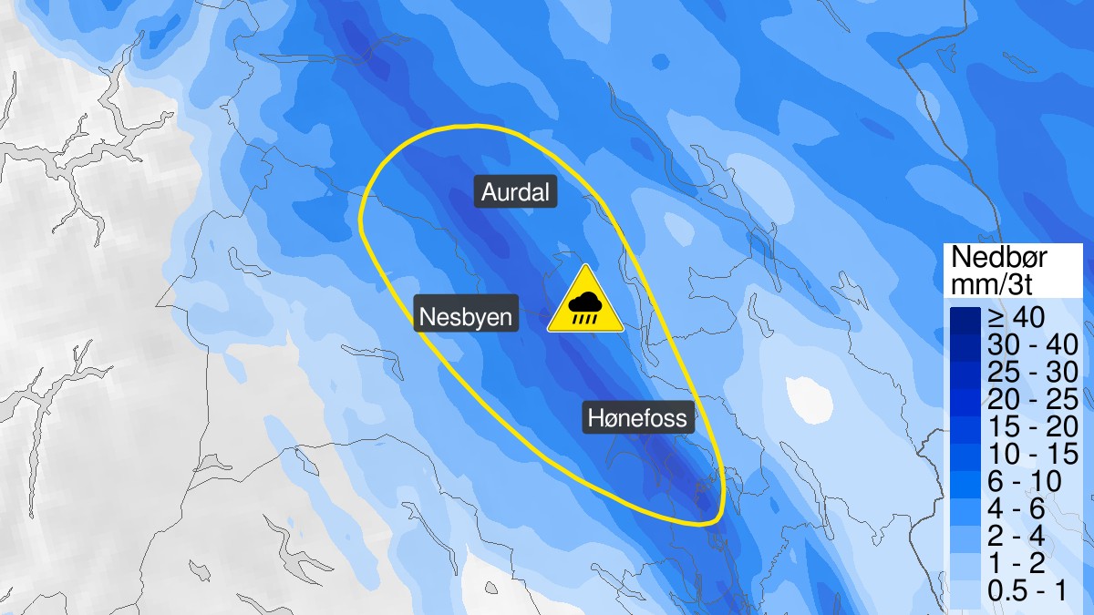 Farevarsel om styrtregn