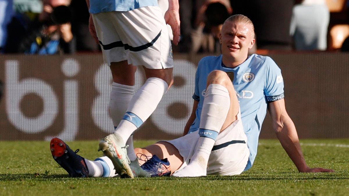 Haaland med scoring, sløseri og skade: – Utrivelege bilete