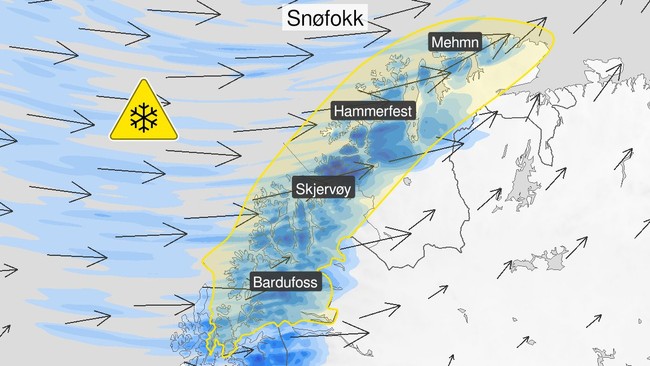 Oppdatert farevarsel for nord-noreg.