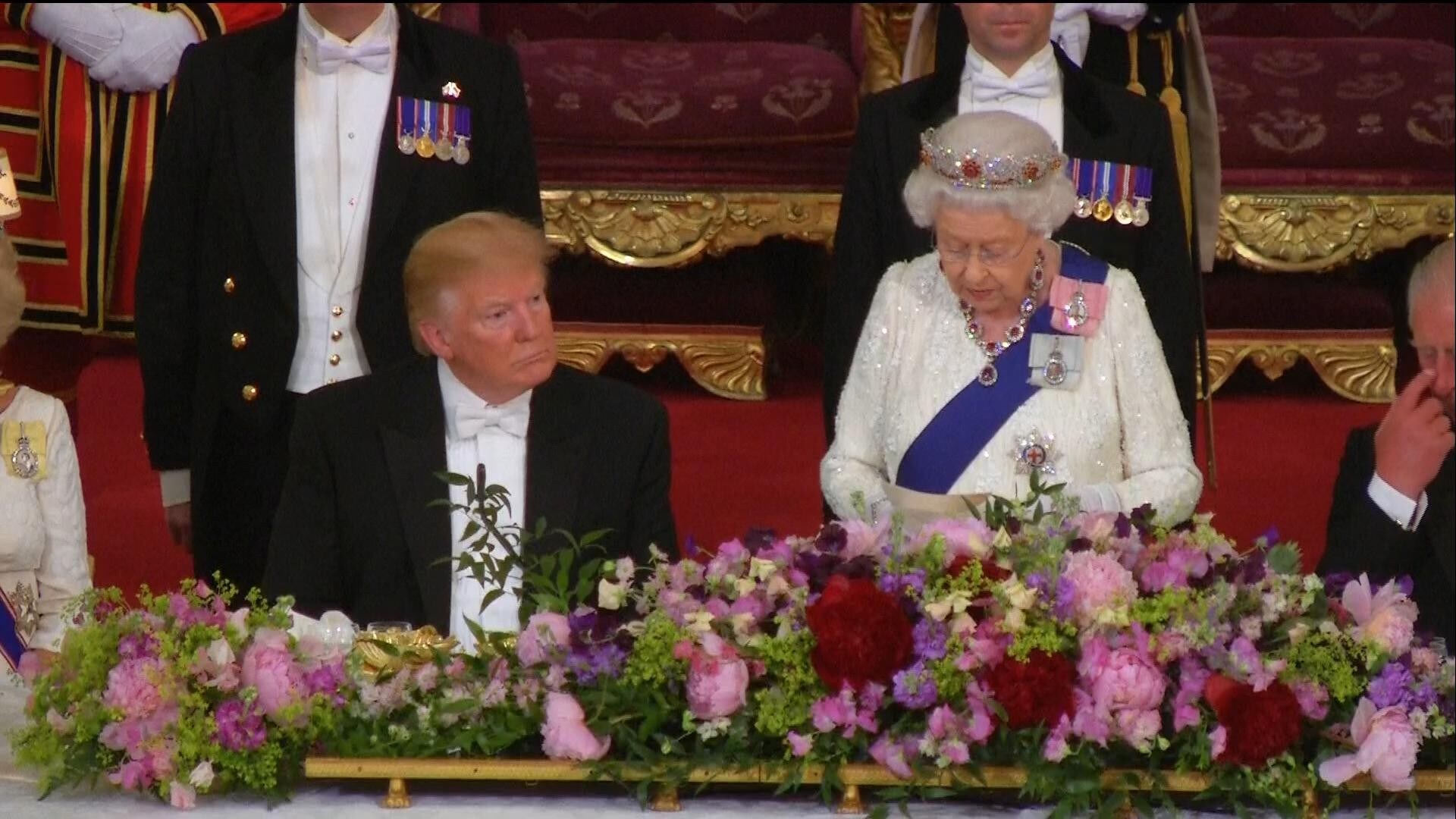 Gallamiddag Trump og Elizabeth II