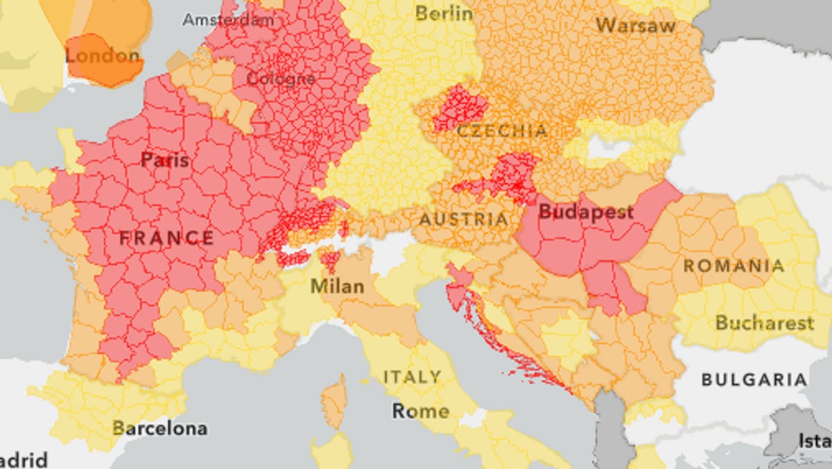 Røde farevarsler for høye temperaturer i Europa
