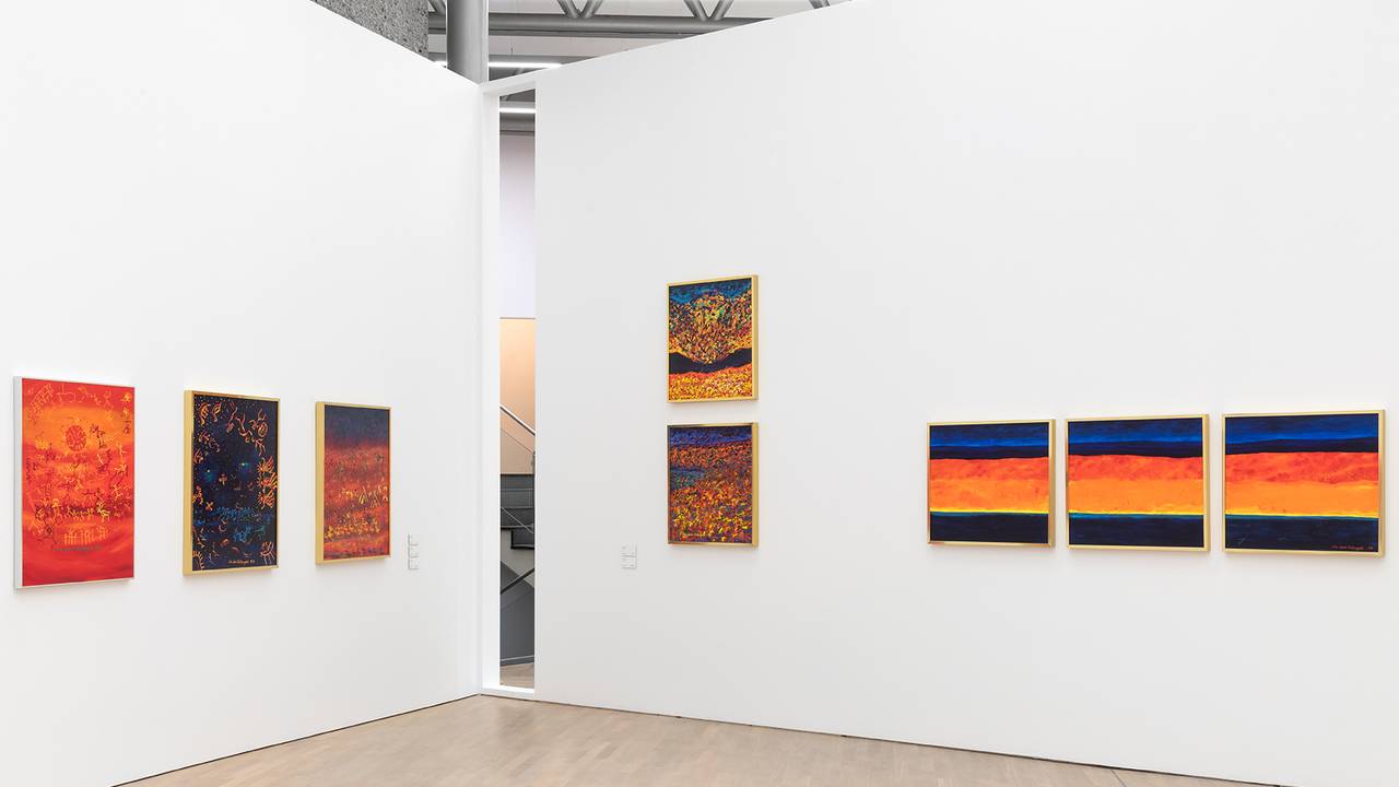 Fra utstillingen Nils-Aslak Valkeapää / Áillohaš på Henie Onstad Kunstsenter.